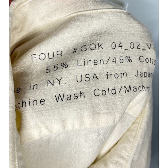 FOUR OBJECTS Sz 5 XL White Herringbone V2 Work Shirt Top - Picture 3 of 11